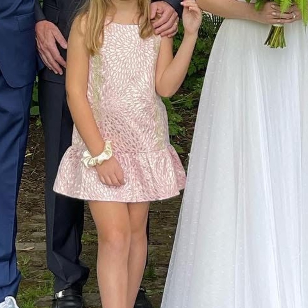 Lilly Pulitzer Pink Metallic Textured Tank Dress
